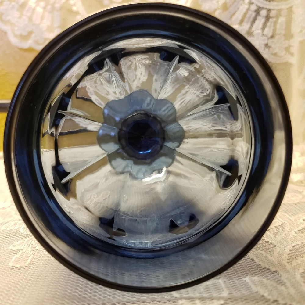 Vtg 60's Smoke Blue Glass Gibraltar Water Glass